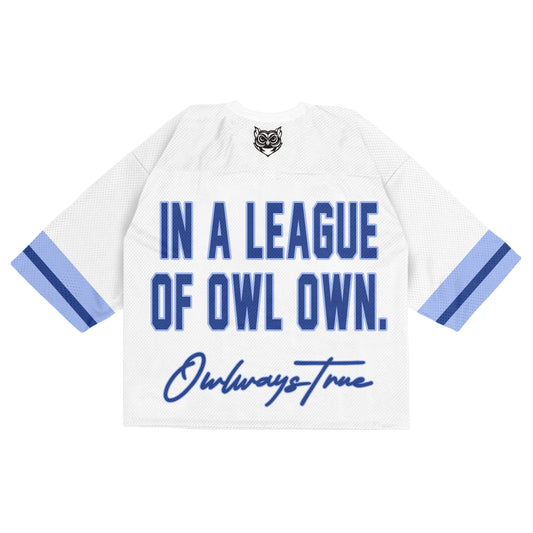 Crop Mesh Jersey Wht/Multi Blue